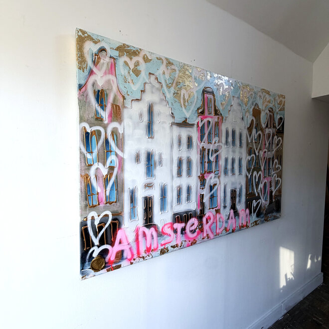 Painting- 100x150cm - Rick Triest - Amsterdam Herengracht - LOVE Amsterdam #2
