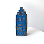 Canalhouses- Rick Triest - Canal House Amsterdam Step Gable - Bronze - 6x5x15 cm - Blue & Gold