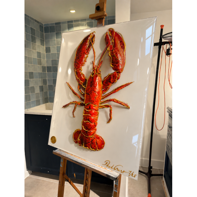 Lobster Time - Red | Mixed Media Art Edition | Rick Triest - 80x100 cm