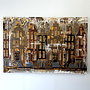 Schilderij- 100x150cm - Rick Triest - Amsterdam LUXURY style - grachten gevels in omber & Gold #19