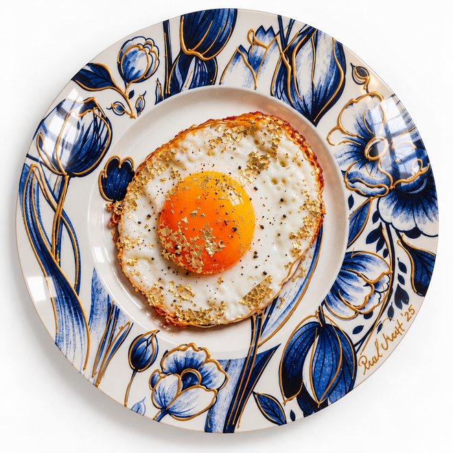 Delft Blue – Sunny Side Up | Mixed Media Art Edition | Rick Triest