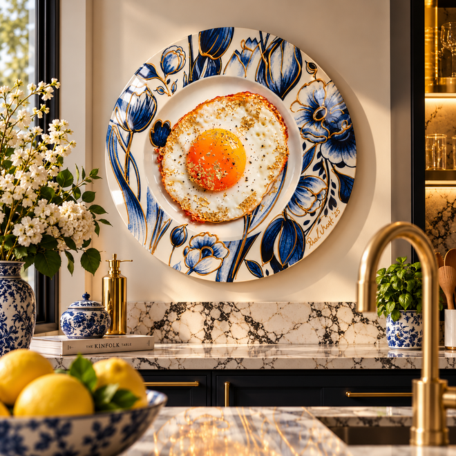 Delft Blue – Sunny Side Up | Mixed Media Art Edition | Rick Triest