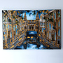 Schilderij- Rick Triest - 100x150 cm - Amsterdam Signature Gold Series - Spiegelgracht - Blue & Gold # 1266 - Rijksmuseum