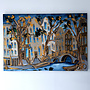 Painting - Rick Triest - 100x150 cm - Amsterdam Signature Gold Series - Prinsengracht - Blue & Gold # 1274
