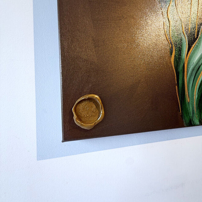 Schilderij - 70x100 cm - Rick Triest - Crimson Tulp - Bronze #1