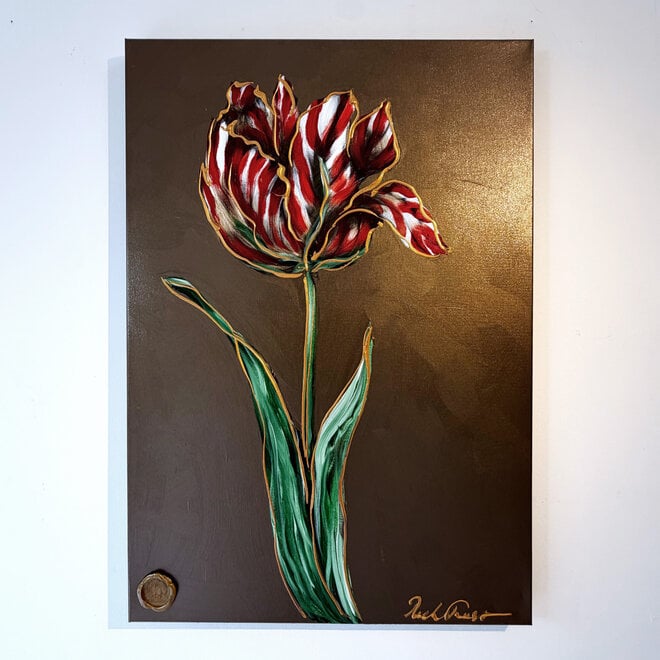 Painting  -70x100 cm - Tulpenmanie -  Crimson Tulip - Bronze #3