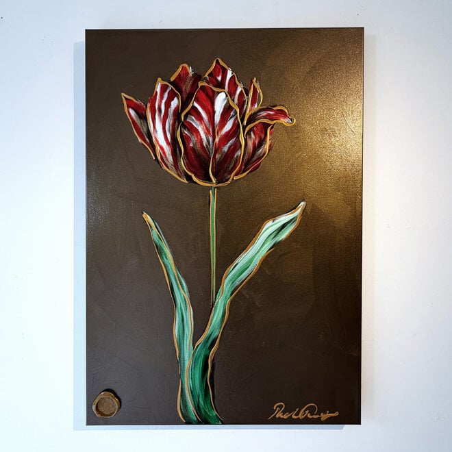 Painting -70x100 cm - Tulpenmanie - Crimson Tulip - Bronze #4