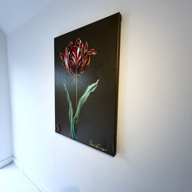 Painting - 70x100 cm - Rick Triest - Crimson Tulip - Bronze #4
