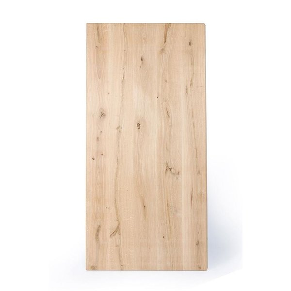  Eiken tafelblad - 4,5 cm dik (2-laags rondom) - extra rustiek eikenhout