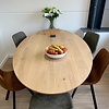 Eiken tafelblad ovaal -  VERJONGD - 4 cm dik (1-laag) - optioneel geborsteld - rustiek Europees eikenhout - verlijmd kd 10-12% - met verjongde / afgeschuinde rand