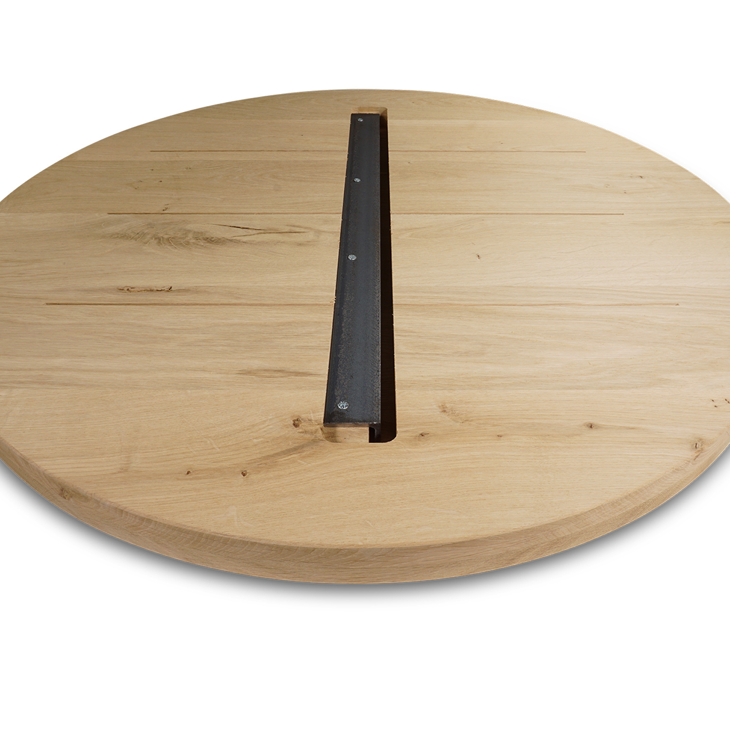  Rond eiken tafelblad op maat - 4 cm dik (2-laags) - rustiek Europees eikenhout - verlijmd kd 8-12% - diameter van 30 tot 180 cm