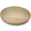 Rond eiken tafelblad op maat - 6 cm dik (3-laags) - rustiek Europees eikenhout - verlijmd kd 8-12% - diameter van 100 tot 180 cm