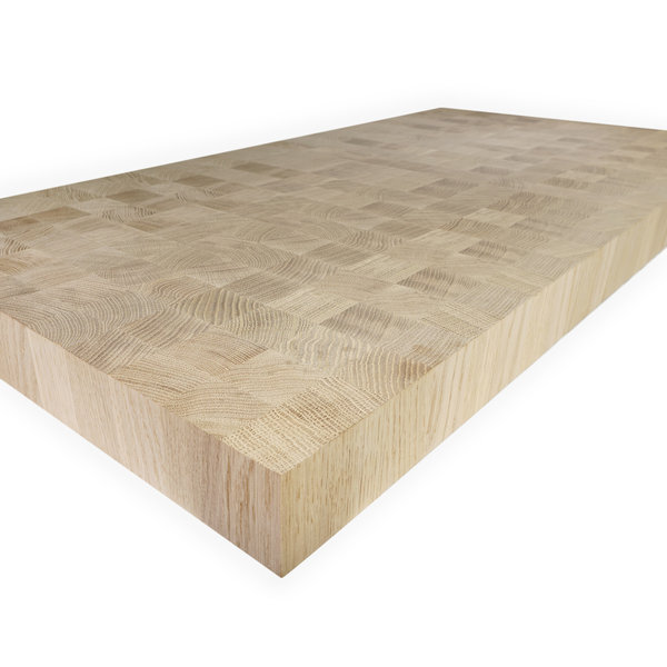  Eiken blad op maat - kops eiken 43x46 mm - 6 cm dik - foutvrij eikenhout