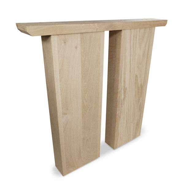  Eiken ovale tafelpoten (SET) 25x10cm - 75 cm breed - 72 cm hoog - Rustiek eikenhout