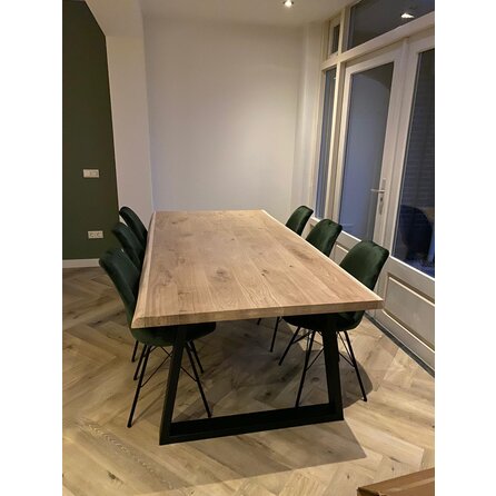 Stalen trapeze poten - zwart - koker: 4x10 cm - breedte: 95 cm - hoogte: 72 cm - zwarte trapezium tafelpoot - gecoat metaal / staal