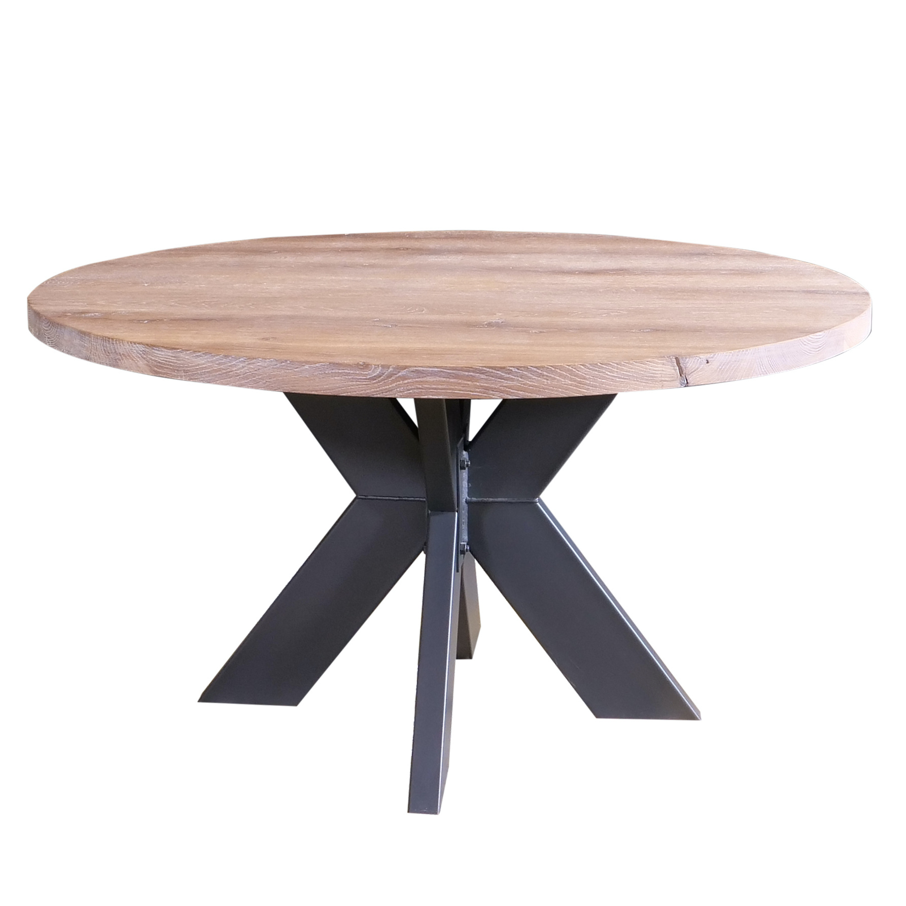  Eiken tafelblad rond - 4 cm dik (1-laag) - Diverse afmetingen - Rustiek Europees eikenhout - verlijmd kd 10-12%