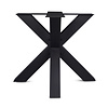 Stalen dubbel X onderstel - zwart -  10x10 cm -  80x80 cm - hoogte: 72 cm - kruis tafelonderstel - gecoat metaal / staal