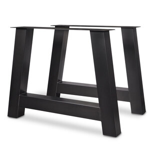 Stalen A-poten - zwart - SET (2 stuks) - 10x10 cm - 95 cm breed - 72 cm hoog