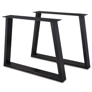 Stalen trapeze poten - zwart - 4x10 cm - 95 cm breed - 72 cm hoog