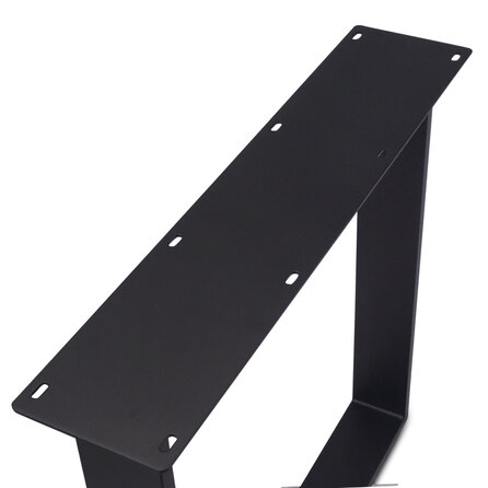 Stalen U poten - zwart - koker: 2x10 cm - breedte: 78 cm - hoogte: 72 cm - zwarte U-tafelpoot - gecoat metaal / staal