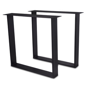 Stalen U-poten - zwart - 2x10 cm - 78 cm breed - 72 cm hoog