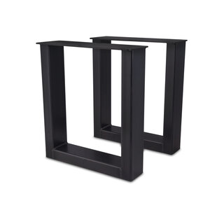 Stalen U-bankpoten - zwart - SET (2 stuks) - 8x4 cm - 36 cm breed - 41 cm hoog