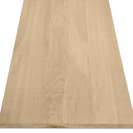 Eiken blad - fijnbezaagd look - op maat - 2 cm dik - foutvrij eikenhout (A/B) - verlijmd, smalle lamel - 20 mm