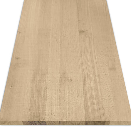 Eiken blad - fijnbezaagd look - op maat - 2 cm dik - rustiek eikenhout (B/C) - verlijmd, smalle lamel - 20 mm