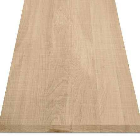 Eiken blad - fijnbezaagd look - op maat - 4 cm dik - foutvrij eikenhout (A/B) - verlijmd, smalle lamel - 40 mm