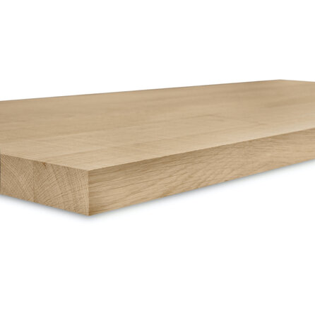 Eiken blad - fijnbezaagd look - op maat - 3 cm dik - foutvrij eikenhout (A/B) - verlijmd, smalle lamel - 30 mm