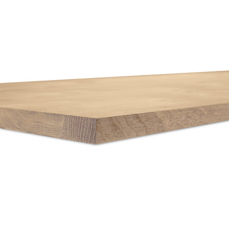 Eiken blad - gezandstraald - op maat - 2 cm dik - rustiek eikenhout (B/C) - verlijmd, smalle lamel - 20 mm