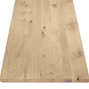 Eiken blad - gezandstraald - op maat - 3 cm dik - rustiek eikenhout (B/C) - verlijmd, smalle lamel - 30 mm