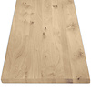 Eiken blad - gezandstraald - op maat - 4 cm dik - rustiek eikenhout (B/C) - verlijmd, smalle lamel - 40 mm