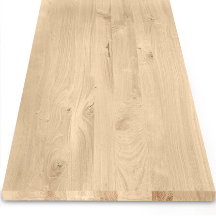 Eiken blad - op maat - 4 cm dik - rustiek eikenhout (B/C) - verlijmd paneel, smalle lamel - 40 mm