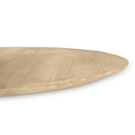Eiken tafelblad rond - VERJONGD - 3 cm dik (1-laag) - Diverse afmetingen - Rustiek Europees eikenhout - verlijmd kd 10-12% - met verjongde / afgeschuinde rand