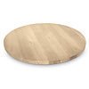 Eiken tafelblad rond - 4 cm dik (1-laag) - Diverse afmetingen - optioneel geborsteld - Rustiek Europees eikenhout - verlijmd kd 10-12%