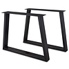 Stalen Trapeze tafelpoten SLANK (SET) 2x10 cm - 78-90 cm breed - 72 cm hoog - Trapezium poot GEPOEDERCOAT zwart