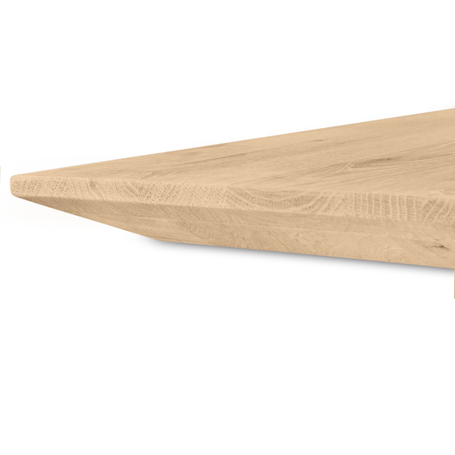  Eiken  tafelblad verjongd - op maat - 4 cm dik (2-laags) - met verjongde rand - foutvrij Europees eikenhout - verlijmd kd 8-12% - 50-120x50-300 cm