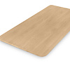 Eiken tafelblad met ronde hoeken - op maat - 2 cm dik (1-laag) - foutvrij Europees eikenhout - verlijmd kd 8-12% - 50-120x50-350 cm - Afgeronde hoeken radius 5, 8, of 10 cm