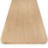 Eiken tafelblad - ronde hoeken - op maat - 3 cm dik - foutvrij eikenhout (A/B) - verlijmd, smalle lamel - 30 mm