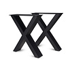 Stalen X-poten salontafel elegant (SET) 4x10 cm - 56 cm breed - 41 cm hoog - X-salontafel / bijzettafel poten - GEPOEDERCOAT zwart