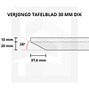 Eiken wandplank zwevend - VERJONGDE RAND - op maat - 3 cm dik (1-laag) - foutvrij - voorgeboord inclusief (blinde) bevestigingsbeugels - verlijmd Europees eikenhout foutvrij - kd 8-12% - 20-29x50-260 cm