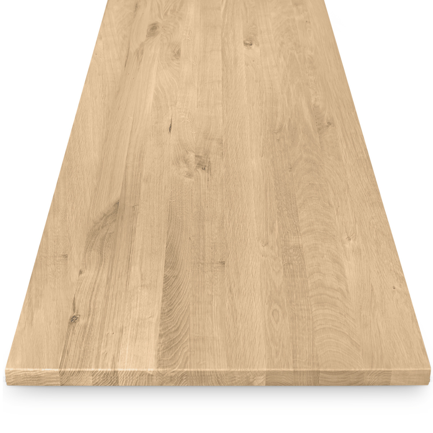  Eiken tafelblad op maat - 2,3 cm dik (1-laag) - rustiek Europees eikenhout - verlijmd kd 8-12% - 50-120x50-300 cm