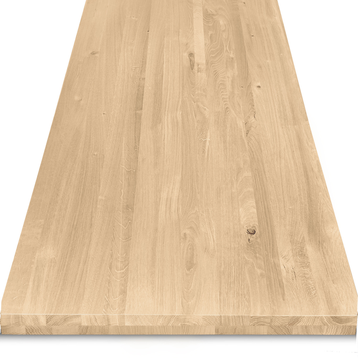  Eiken tafelblad op maat - 5 cm dik (2-laags) - rustiek Europees eikenhout - verlijmd kd 8-12% - 50-120x50-350 cm