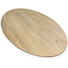 Eiken tafelblad ovaal - 4 cm dik (1-laag) - Diverse afmetingen - Rustiek Europees eikenhout - verlijmd kd 10-12%
