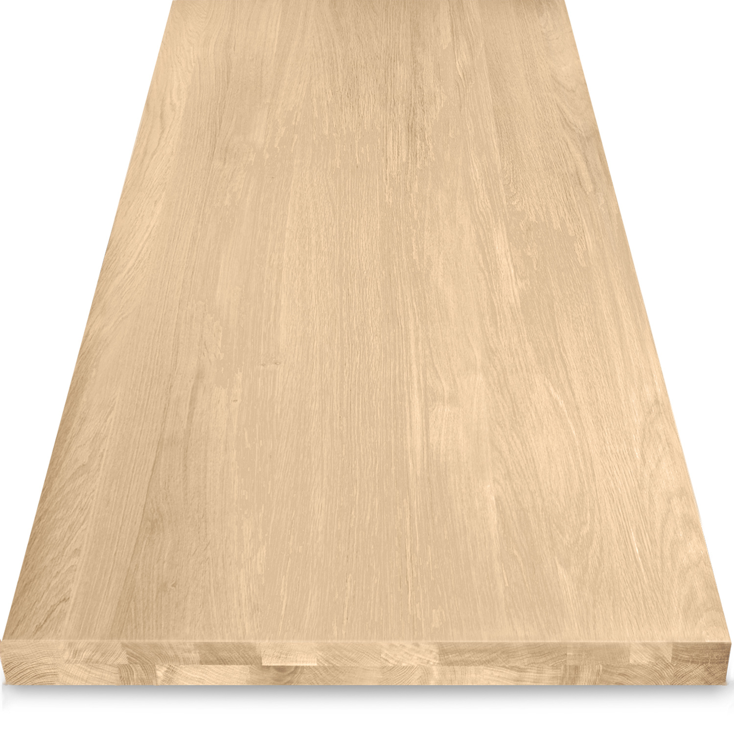  Eiken tafelblad op maat - OPGEDIKT - 4,6 cm dik (2-laags rondom) - foutvrij Europees eikenhout - verlijmd kd 8-12% - 50-120x50-260 cm