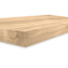 Eiken tafelblad - op maat - 8 cm dik - 2-laags rondom opgedikt - rustiek eikenhout (B/C) - verlijmd, smalle lamel - 40 mm
