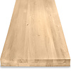 Eiken tafelblad - op maat - 8 cm dik - 2-laags rondom opgedikt - rustiek eikenhout (B/C) - verlijmd, smalle lamel - 40 mm