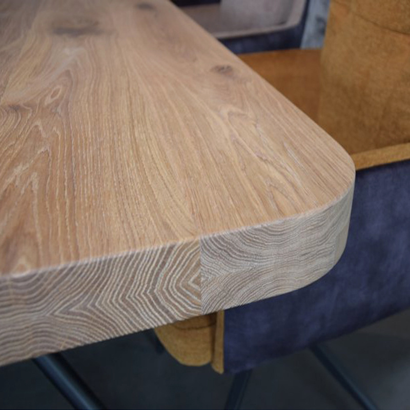  Eiken tafelblad met ronde hoeken - OPGEDIKT - 6 cm dik (2-laags rondom) - Diverse afmetingen - rustiek Europees eikenhout - met ronde hoeken - optioneel geborsteld - verlijmd kd 10-12%