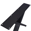 Stalen X poten schuin - zwart - koker: 5x15 cm - breedte: 84 cm - hoogte: 72 cm - zwarte schuine X-tafelpoot - gecoat metaal / staal